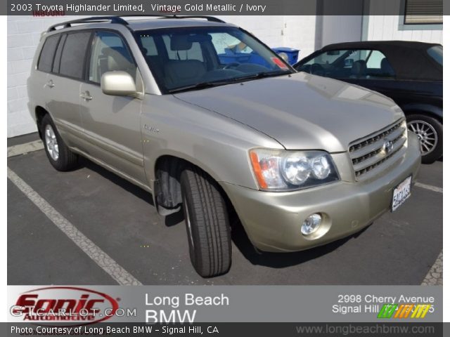2003 Toyota Highlander Limited in Vintage Gold Metallic