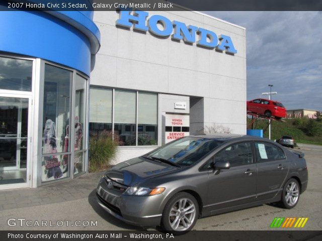 Galaxy Gray Metallic 2007 Honda Civic Si Sedan Black