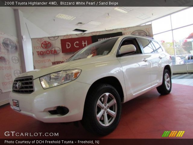 2008 Toyota Highlander 4WD in Blizzard White Pearl