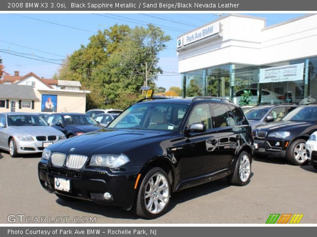 2008 BMW X3 3.0si in Black Sapphire Metallic