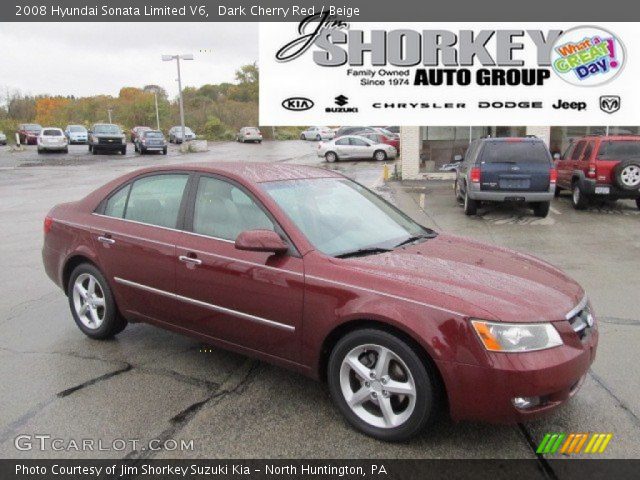 2008 Hyundai Sonata Limited V6 in Dark Cherry Red