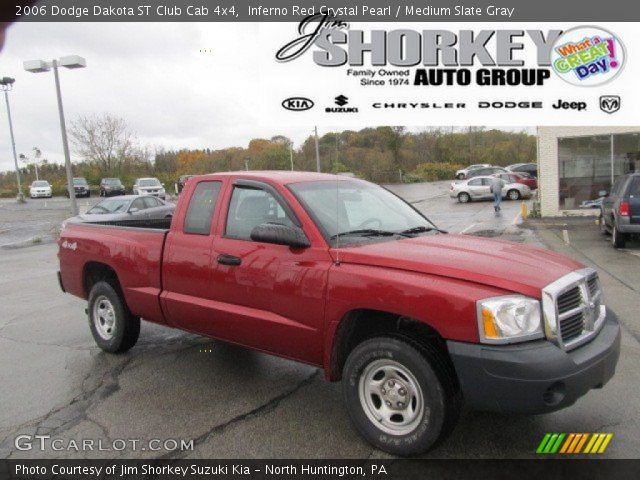 2006 Dodge Dakota ST Club Cab 4x4 in Inferno Red Crystal Pearl