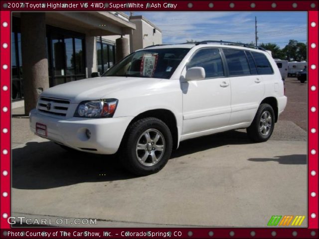 2007 Toyota Highlander V6 4WD in Super White