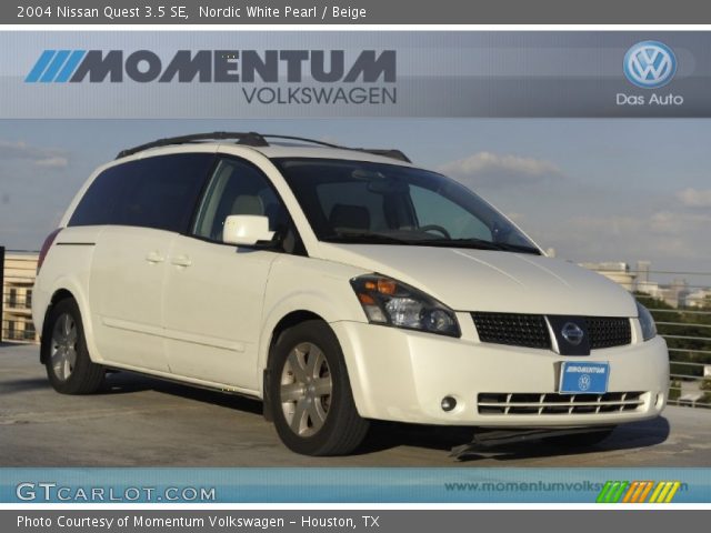 2004 Nissan Quest 3.5 SE in Nordic White Pearl