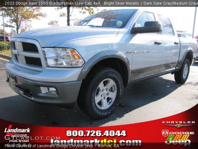 2012 Dodge Ram 1500 Outdoorsman Crew Cab 4x4 in Bright Silver Metallic