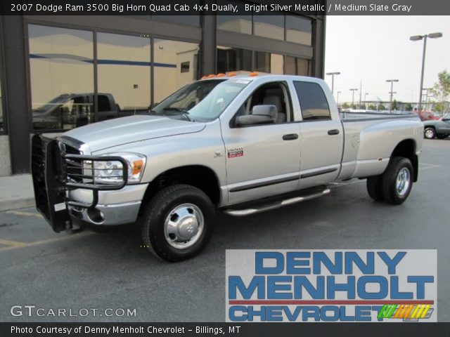 2007 Dodge Ram 3500 Big Horn Quad Cab 4x4 Dually in Bright Silver Metallic