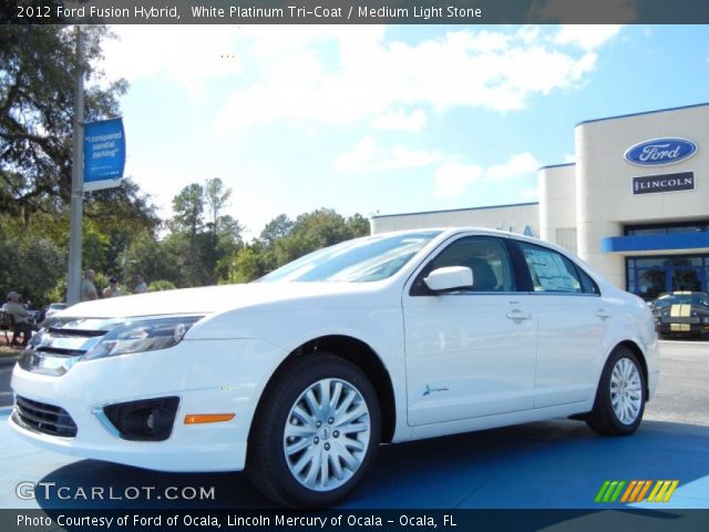 2012 Ford Fusion Hybrid in White Platinum Tri-Coat