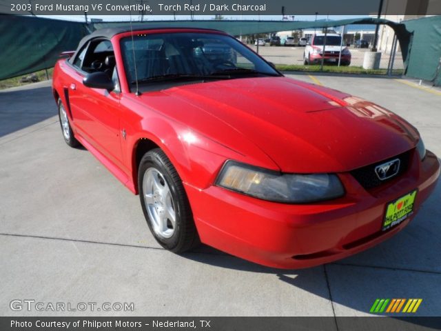 2003 Ford Mustang V6 Convertible in Torch Red
