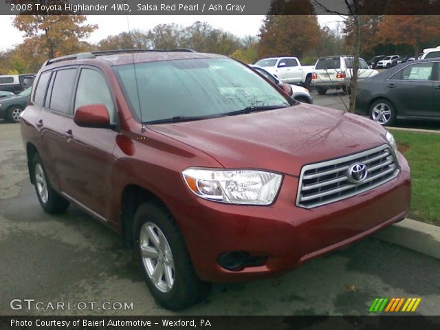 2008 Toyota Highlander 4WD in Salsa Red Pearl