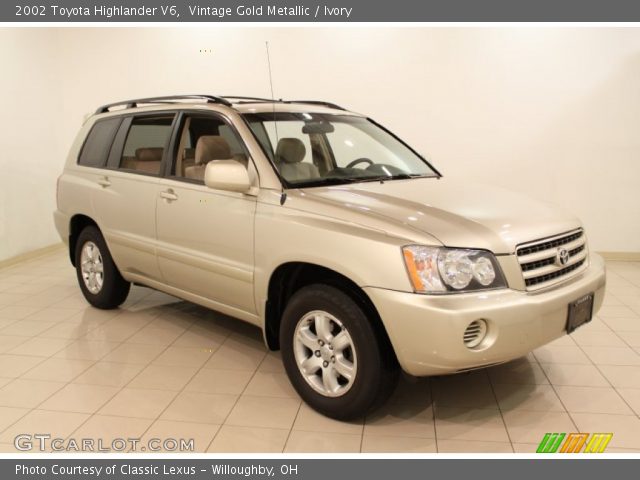 2002 Toyota Highlander V6 in Vintage Gold Metallic