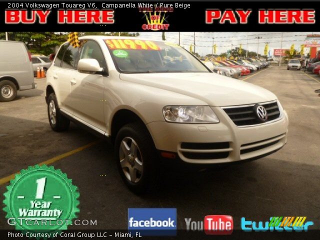 2004 Volkswagen Touareg V6 in Campanella White