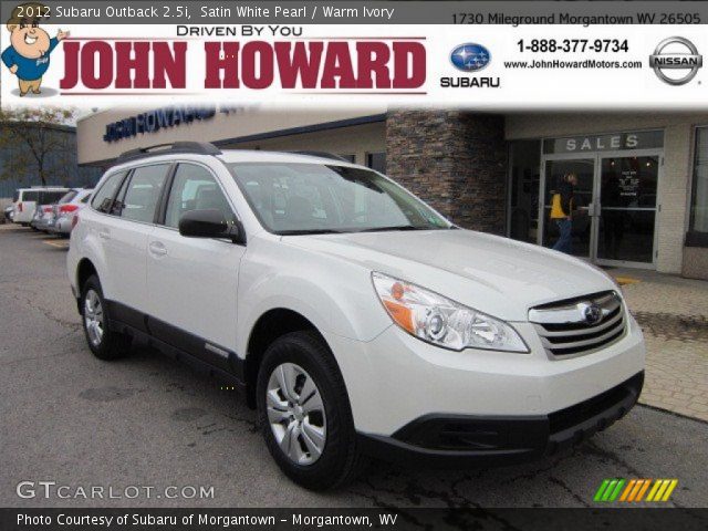 2012 Subaru Outback 2.5i in Satin White Pearl