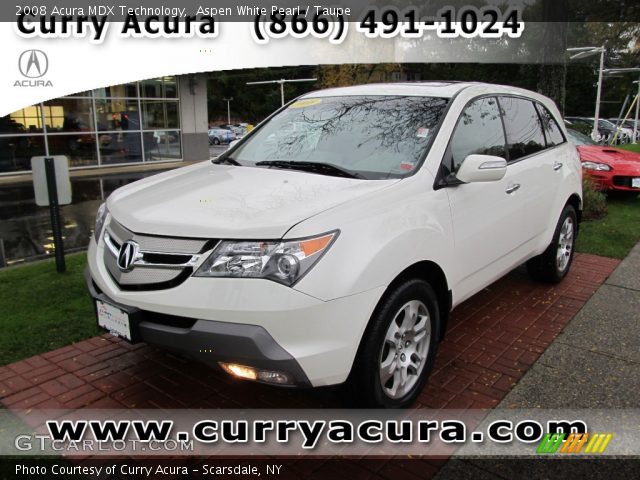 2008 Acura MDX Technology in Aspen White Pearl