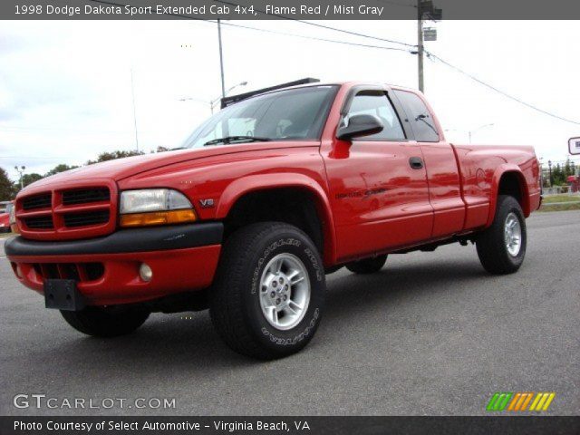 1998 Dodge Dakota Sport Extended Cab 4x4 in Flame Red