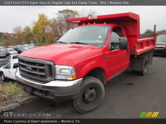 2004 Ford F350 Super Duty XL Regular Cab 4x4 Dump Truck in Red