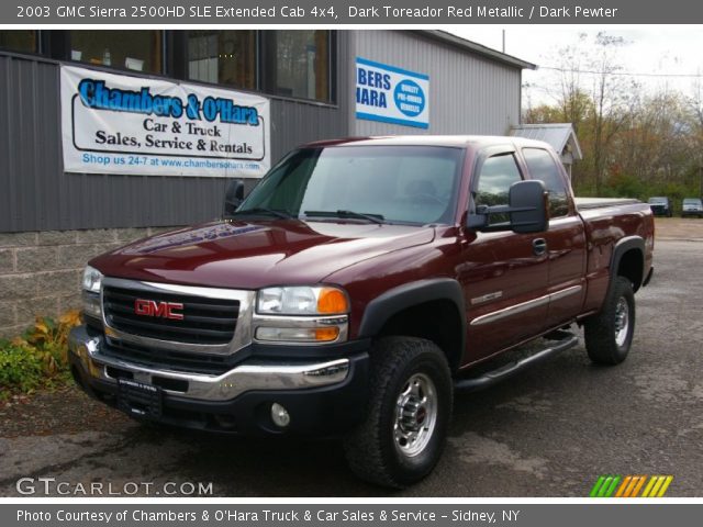 2003 GMC Sierra 2500HD SLE Extended Cab 4x4 in Dark Toreador Red Metallic