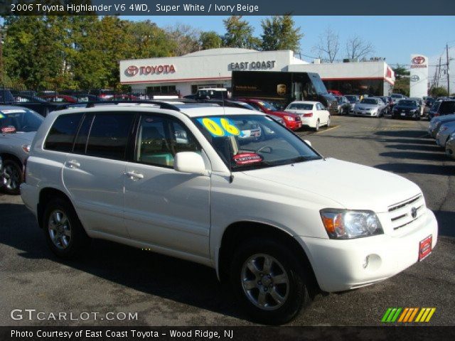 2006 Toyota Highlander V6 4WD in Super White