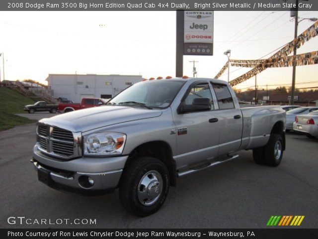 2008 Dodge Ram 3500 Big Horn Edition Quad Cab 4x4 Dually in Bright Silver Metallic