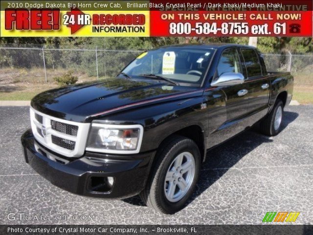 2010 Dodge Dakota Big Horn Crew Cab in Brilliant Black Crystal Pearl