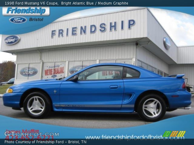1998 Ford Mustang V6 Coupe in Bright Atlantic Blue