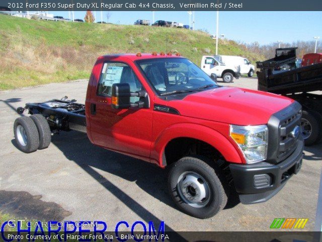 2012 Ford F350 Super Duty XL Regular Cab 4x4 Chassis in Vermillion Red