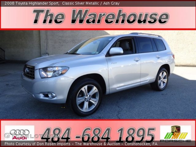 2008 Toyota Highlander Sport in Classic Silver Metallic
