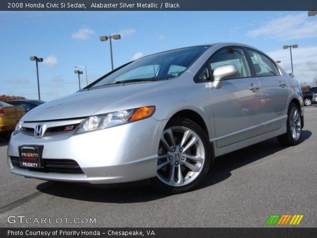 2008 Honda Civic Si Sedan in Alabaster Silver Metallic