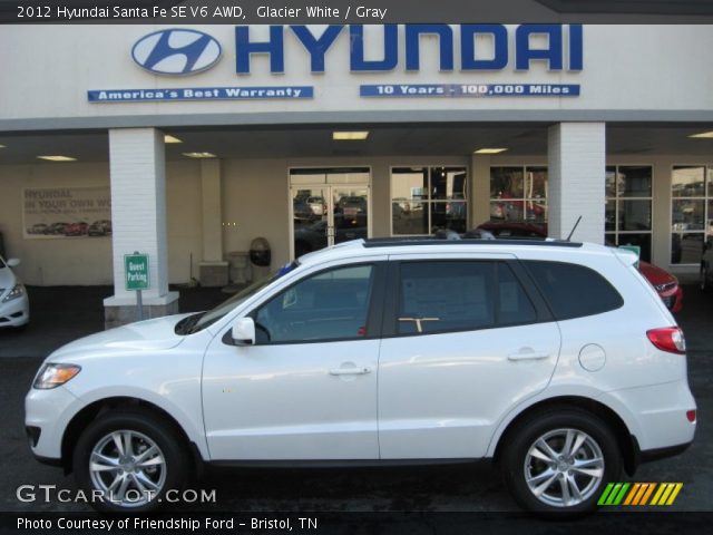 2012 Hyundai Santa Fe SE V6 AWD in Glacier White