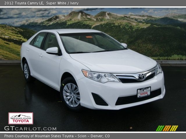 2012 Toyota Camry LE in Super White
