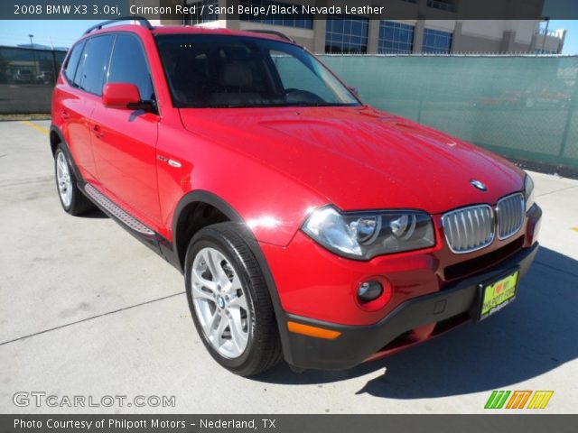 2008 BMW X3 3.0si in Crimson Red