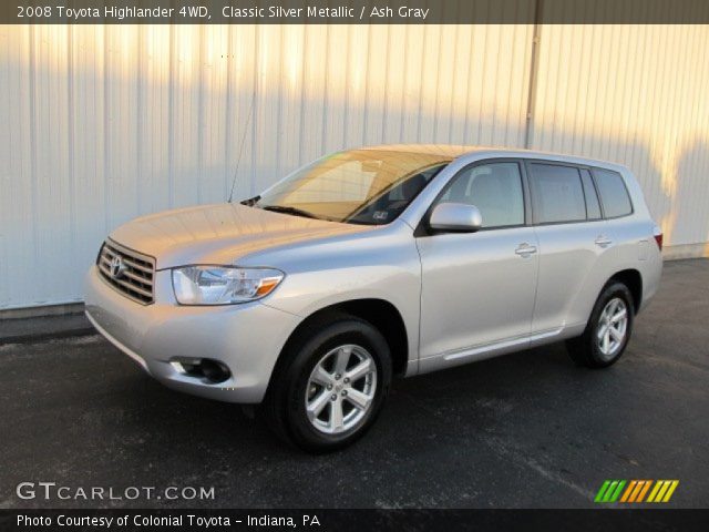 2008 Toyota Highlander 4WD in Classic Silver Metallic