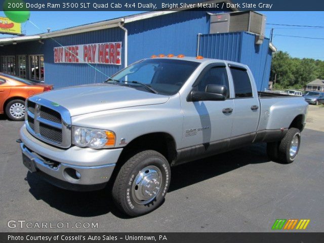 2005 Dodge Ram 3500 SLT Quad Cab 4x4 Dually in Bright Silver Metallic