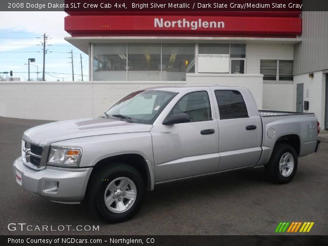 2008 Dodge Dakota SLT Crew Cab 4x4 in Bright Silver Metallic