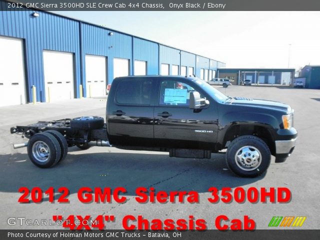 2012 GMC Sierra 3500HD SLE Crew Cab 4x4 Chassis in Onyx Black