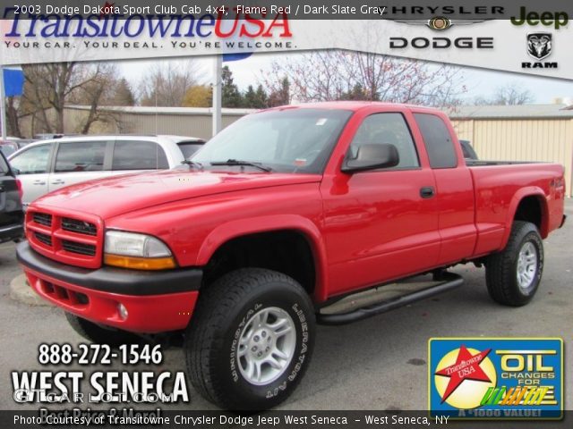 2003 Dodge Dakota Sport Club Cab 4x4 in Flame Red