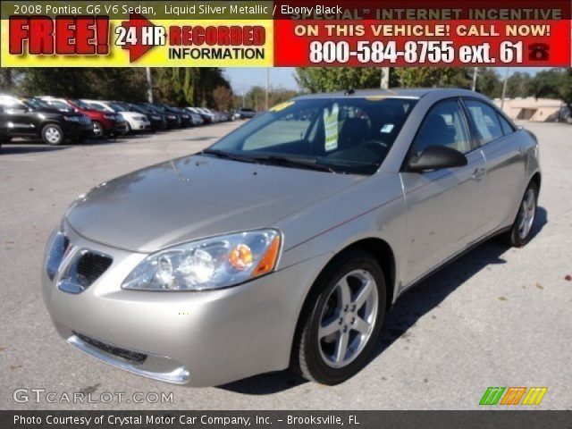 2008 Pontiac G6 V6 Sedan in Liquid Silver Metallic