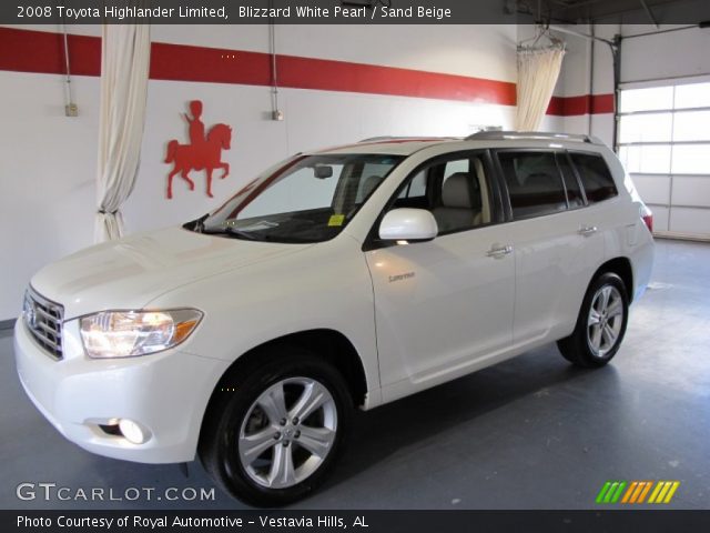 2008 Toyota Highlander Limited in Blizzard White Pearl