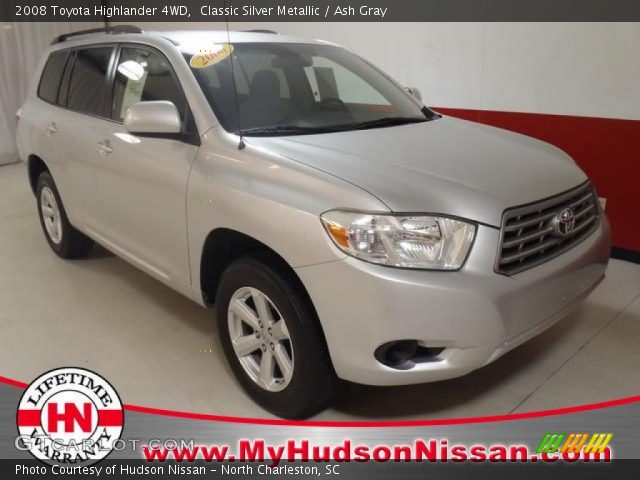 2008 Toyota Highlander 4WD in Classic Silver Metallic