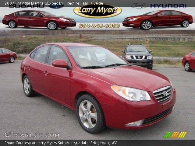 2007 Hyundai Elantra GLS Sedan in Redfire Pearl