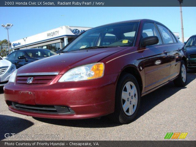 2003 Honda Civic LX Sedan in Radiant Ruby Pearl