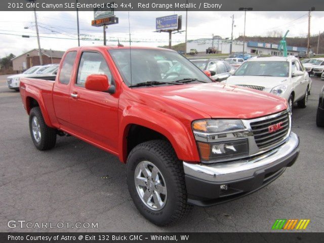 2012 GMC Canyon SLE Extended Cab 4x4 in Red Orange Metallic