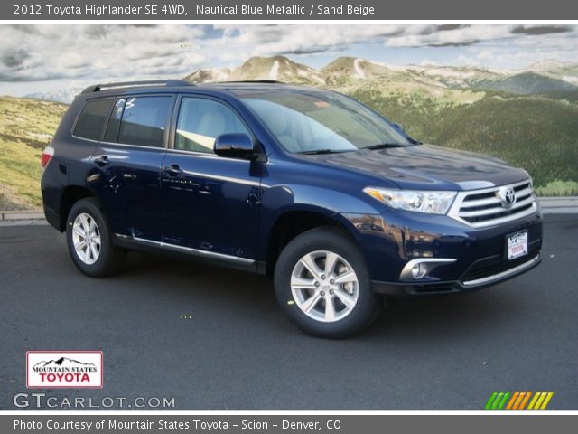 2012 Toyota Highlander SE 4WD in Nautical Blue Metallic