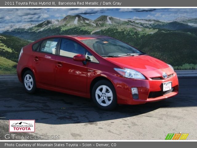 2011 Toyota Prius Hybrid III in Barcelona Red Metallic