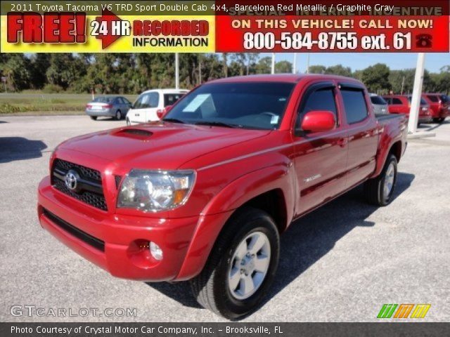 2011 Toyota Tacoma V6 TRD Sport Double Cab 4x4 in Barcelona Red Metallic
