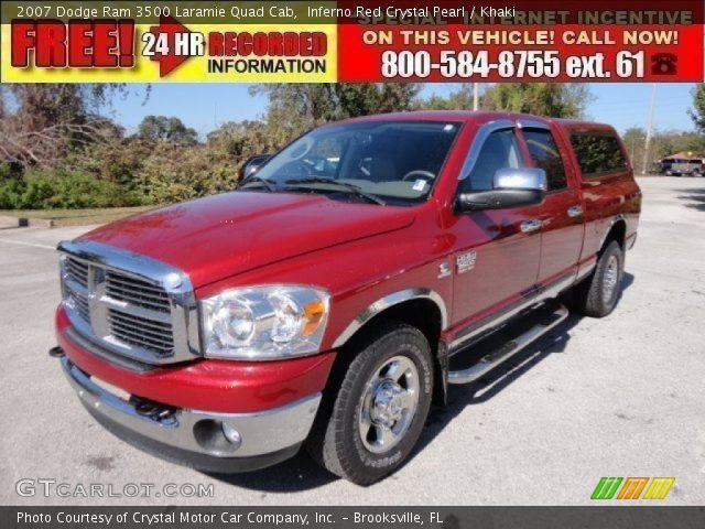 2007 Dodge Ram 3500 Laramie Quad Cab in Inferno Red Crystal Pearl