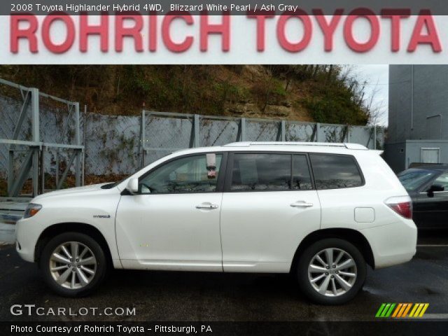 2008 Toyota Highlander Hybrid 4WD in Blizzard White Pearl