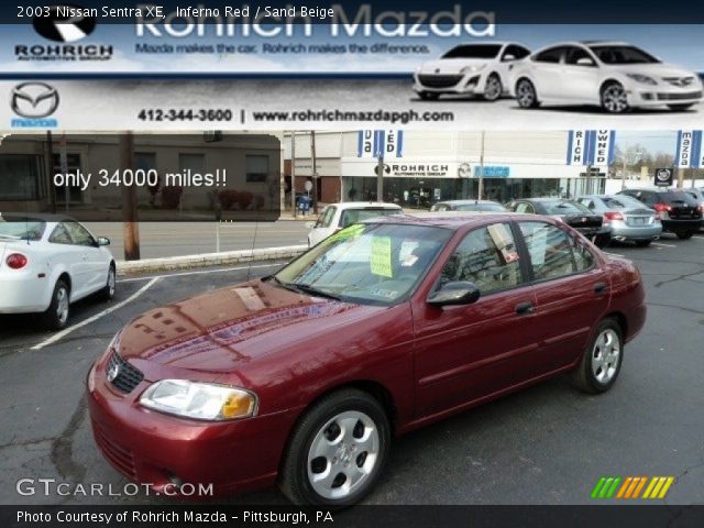 2003 Nissan Sentra XE in Inferno Red