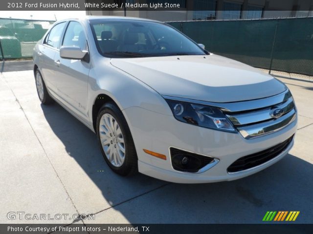 2012 Ford Fusion Hybrid in White Suede