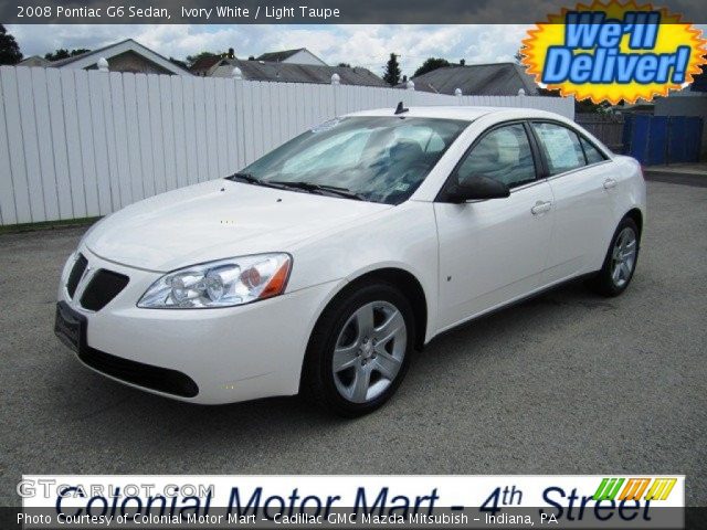 2008 Pontiac G6 Sedan in Ivory White