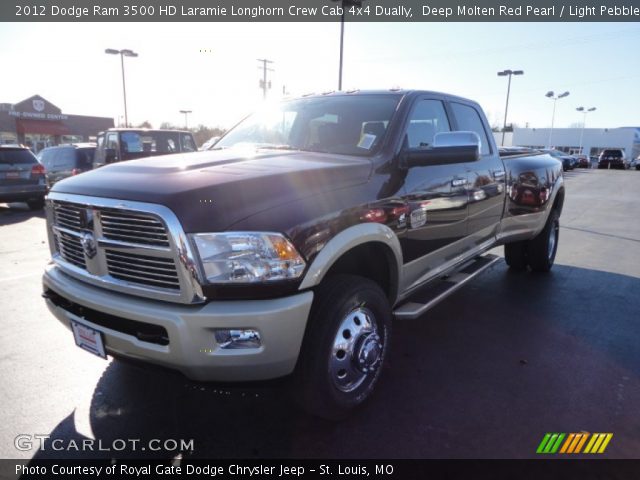 2012 Dodge Ram 3500 HD Laramie Longhorn Crew Cab 4x4 Dually in Deep Molten Red Pearl